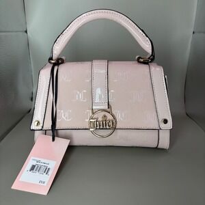 Juicy Couture Mini Satchel Handbag Pink Patent Leather Embossed Log W/ Strap